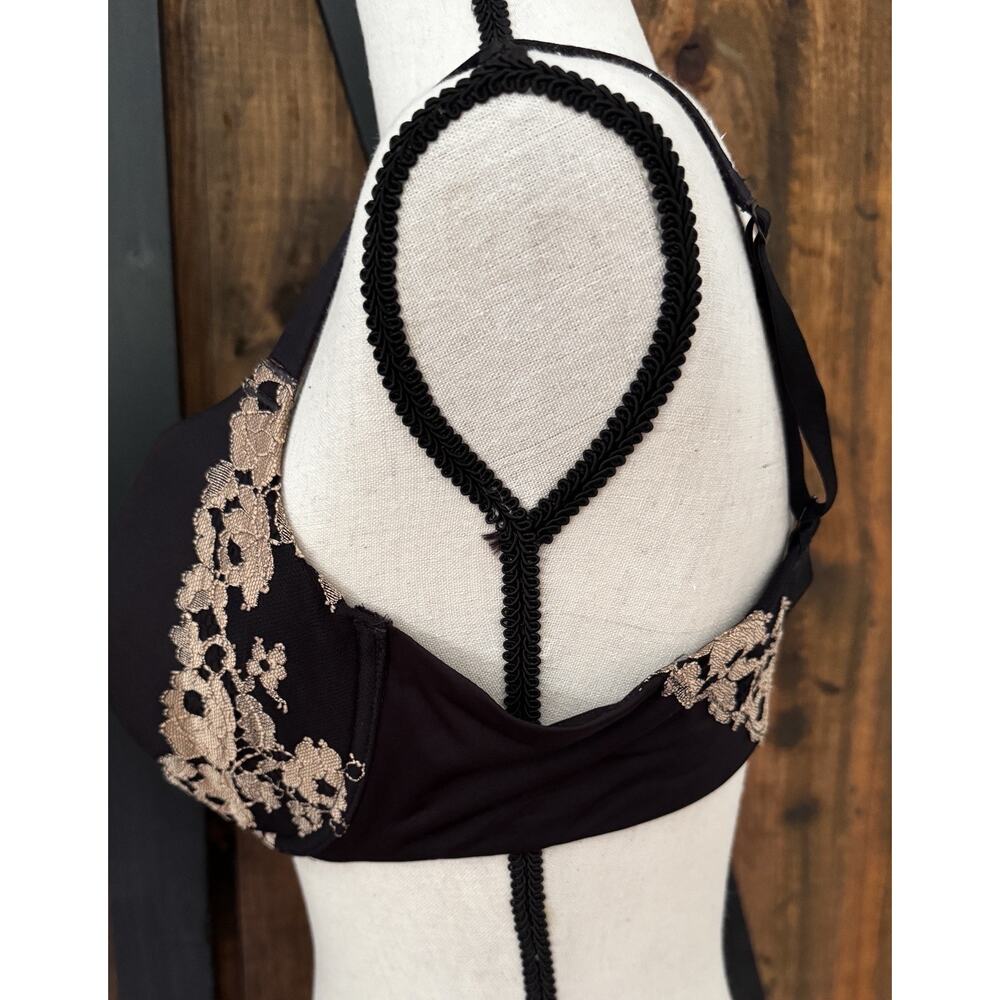 Wacol Opulence Contour Bra 40C Black with Tan Lace - Picture 5 of 9
